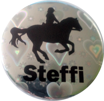 Badge horse with name holographic